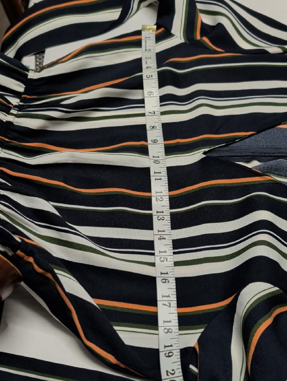 Striped V-Neck Long Sleeve Maxi Dress in Black, White & Tan - Picture 6 of 10